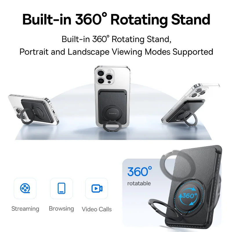 NEOX™  Magnetic Wallet Stand Air MagSafe Phone Case 3-Cards Slot PU